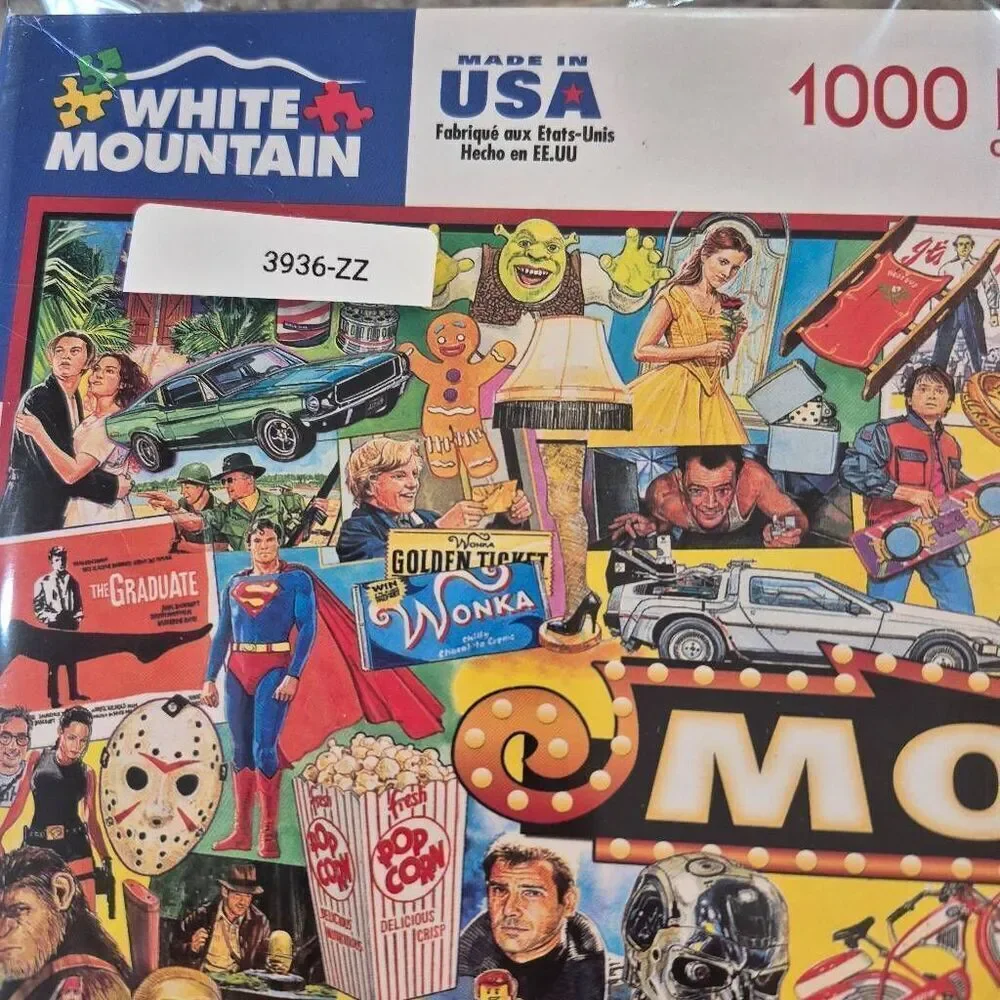 White Mountain Movies 1000 pc Jigsaw Puzzle, USED